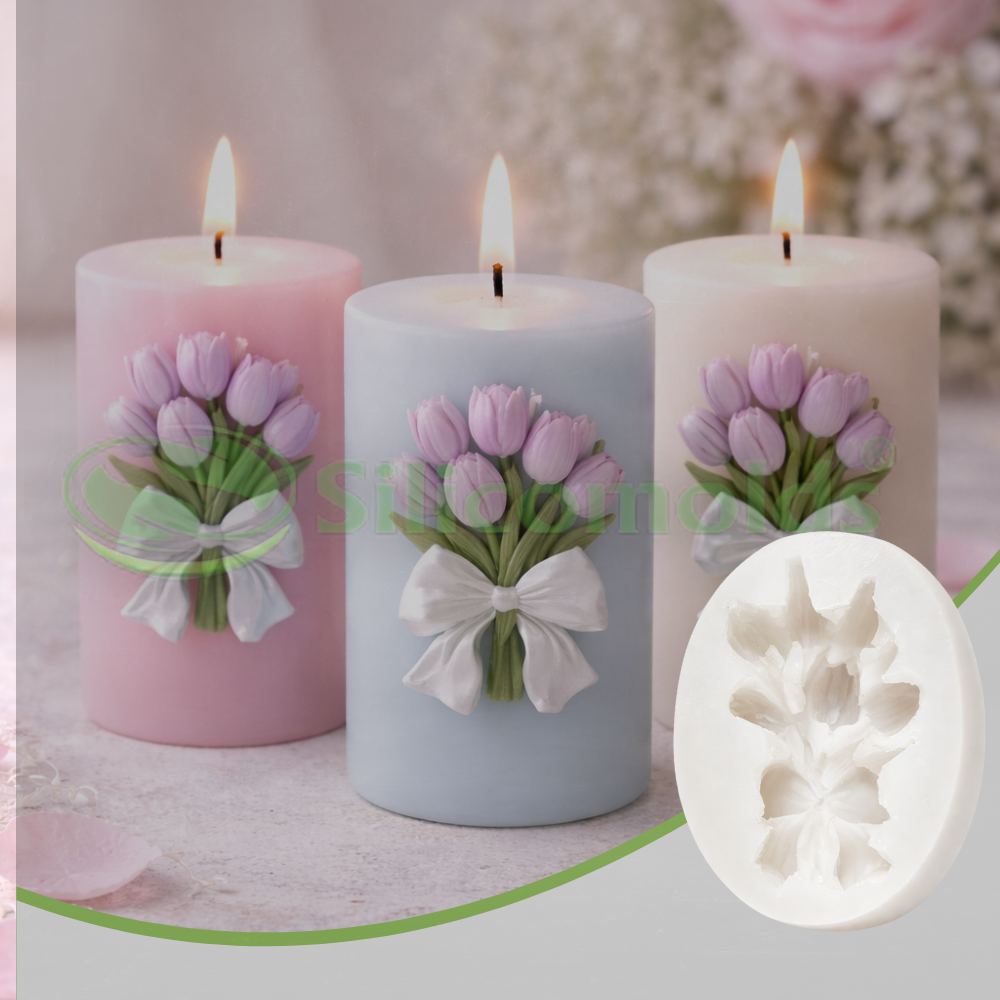 Silicomolds - Small Tulip Bouquet - Candle / Wax Mold - URP382CM